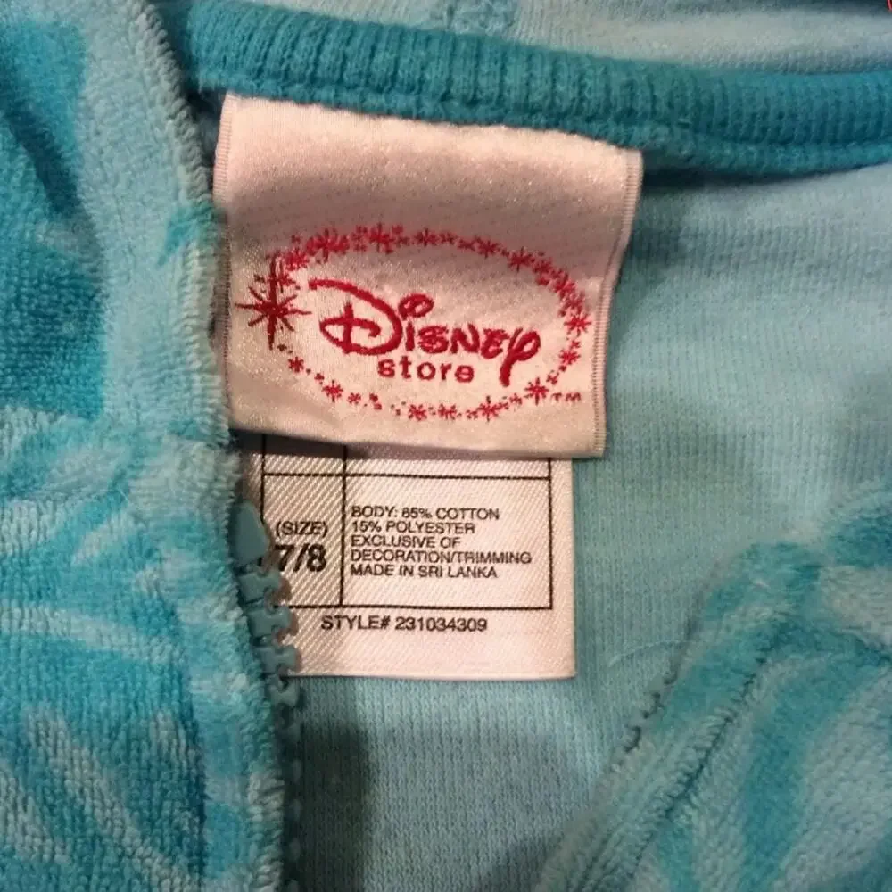 Disney Store Girl’s 7/8 Little Mermaid Ariel Tropical Blue Full Zip Hoodie